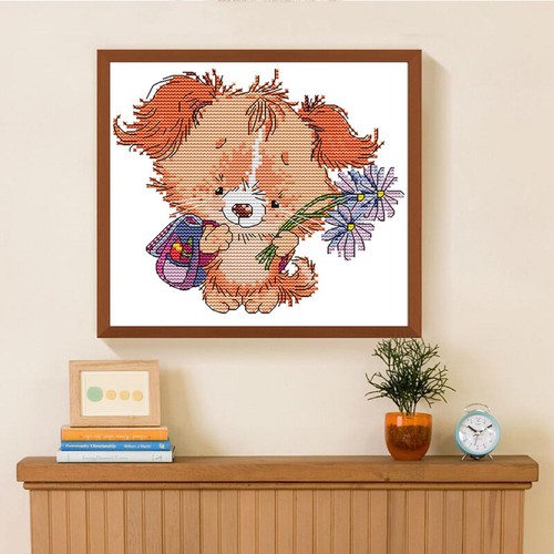 Stamped cross stitch kit - stitch, cute